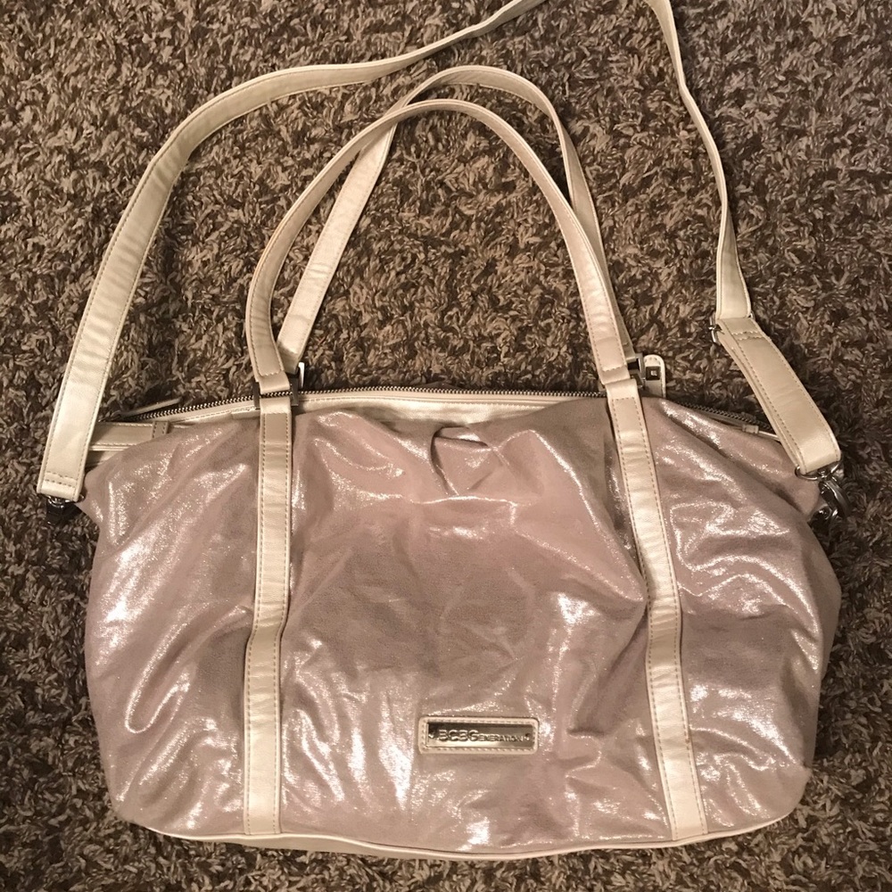BCBG large metallic gold purse